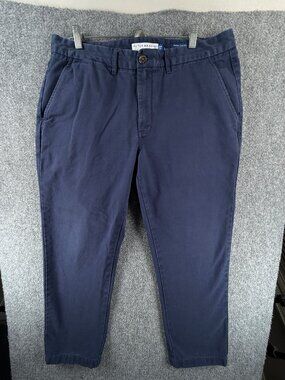 Peter Manning Pants Blue Twill Garment Dyed Chino Standard Fit Men ACTL 35X27